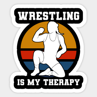 Wrestling Is My Therapy Sticker